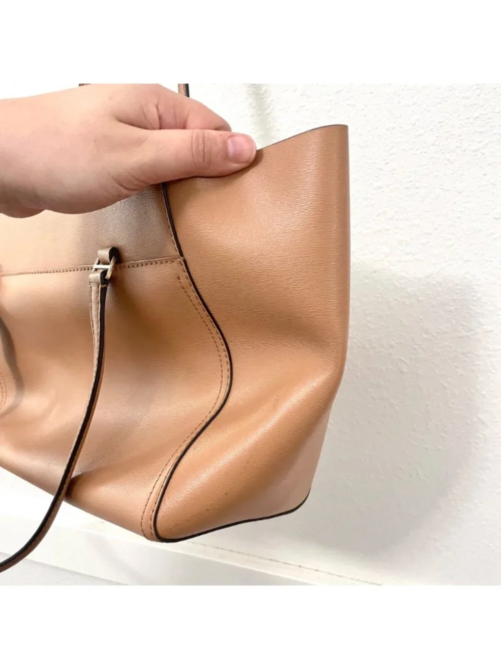 Tory Burch Parker Leather Tote Light Brown Quiet Luxury Minimalist